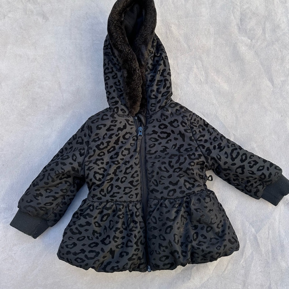 Leopard Print Kids Puffer Jacket